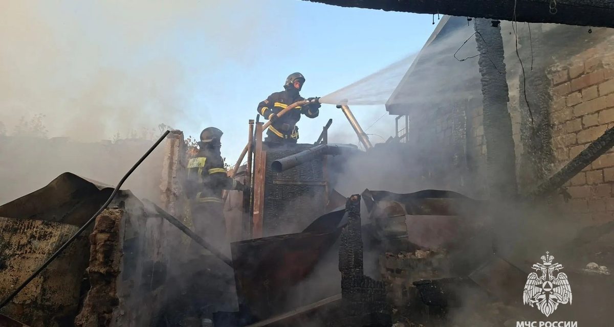 Пожарные не дали огню перейти с хозяйственных построек на жилой дом в Орле
