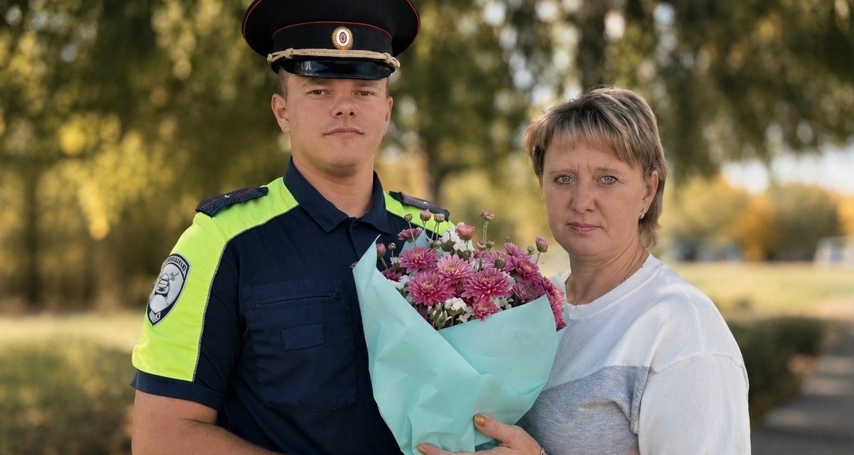 Инспектор ГИБДД в Орле поздравил с Днём учителя свою классную руководительницу